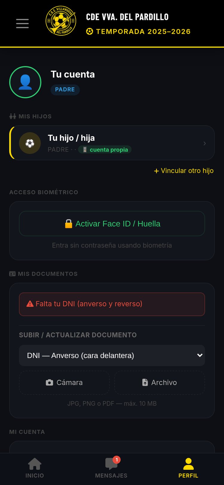 Perfil del padre con su hijo vinculado